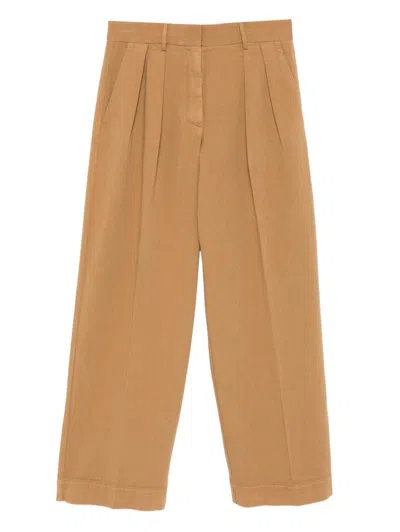 FORTE FORTE FORTE_FORTE FLUID COTTON BULL SARTORIAL LOW WAIST PANTS CLOTHING