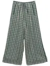 Forte Forte Printed Ecoviscose Satin Relaxed Palazzo Pants In Green
