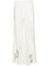 Forte Forte Forte_forte "frangipane Gardens" Embroidery Velvet Pants Clothing In Beige