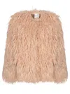 Forte Forte Voluminous Textured Vest With Curly Finish In Pink