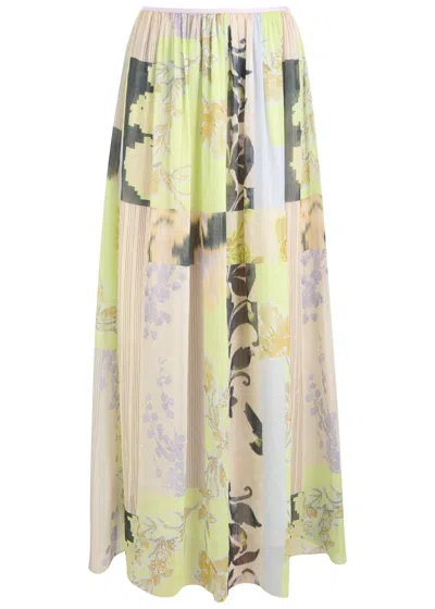 Forte Forte Forte_forte Garden Print Chiffon Midi Skirt In Multi