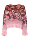 Forte Forte Bloom Mist Alpaca And Mohair Jacquard Sweater In Pink