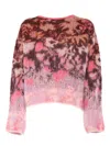 Forte Forte Bloom Mist Alpaca And Mohair Jacquard Sweater In Pink