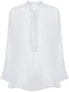 Forte Forte Ruffled Long-sleeve Blouse In Celeste