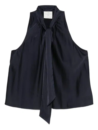 FORTE FORTE FORTE_FORTE HEAVY STRETCH SILK SATIN BOW-TIE TOP CLOTHING