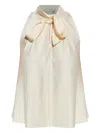 Forte Forte Forte_forte Heavy Stretch Silk Satin Bow-tie Top Clothing In Neutral