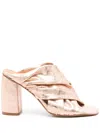 Forte Forte 90mm Laminated Leather Mules In Beige