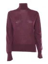 Forte Forte Turtleneck Rib Trim Plain Knit Pullover In Red