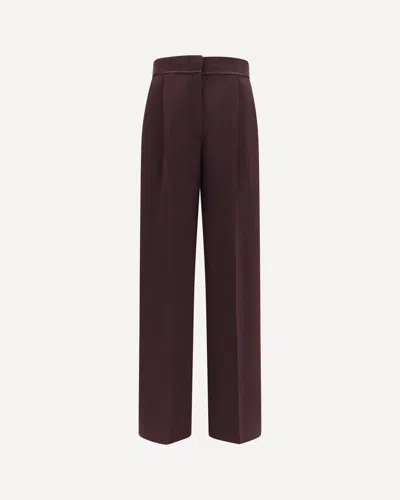 Forte Forte High Waisted Grain De Poudre Pants In Brown