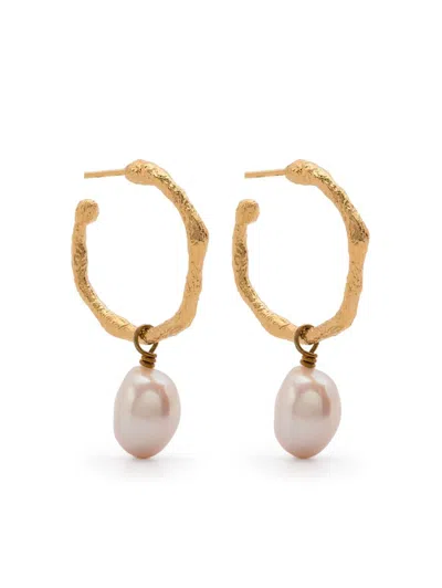 FORTE FORTE FORTE_FORTE HOOP ERARRINGS WITH PEARL PENDENT ACCESSORIES