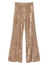 Forte Forte Crushed-velvet Flared Trousers In Brown