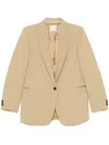 Forte Forte Single-breasted Blazer Jacket In Beige