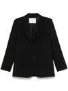 Forte Forte Tailored Double-breasted Jacket Featuring Flap Pockets In Black