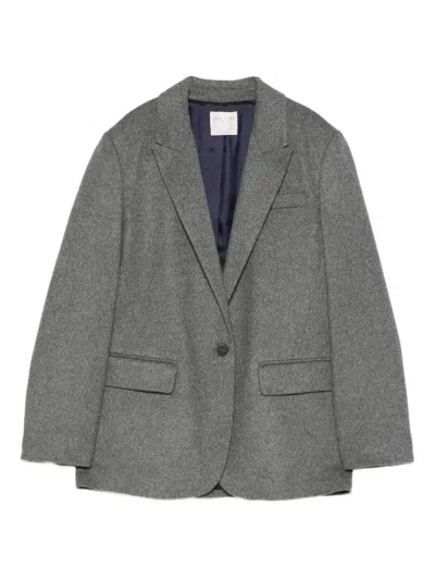 Forte Forte Tailored Long Sleeve Blazer Pockets In Gray