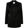Forte Forte Double-breasted Satin Blazer In Black
