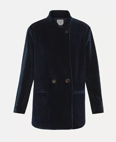 Forte Forte Knitted Corduroy Jacket In Navy