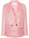 Forte Forte Double-breasted Striped Blazer In Pink