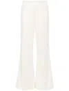 Forte Forte Fine-ribbed Wide-leg Trousers In Beige