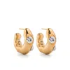 Forte Forte Forte_forte Hoop Sculpture Earrings With Strass Accessories In Gold