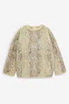 Forte Forte Snakeskin-pattern Crew-neck Sweater In Yellow