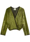 Forte Forte Forte_forte Lamé Voile Wrap Blouse In Green