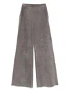 Forte Forte High-waisted Wide-leg Leather Trousers In Gold