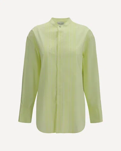 Forte Forte Les Fleurs Embroidered Poplin Shirt In Green