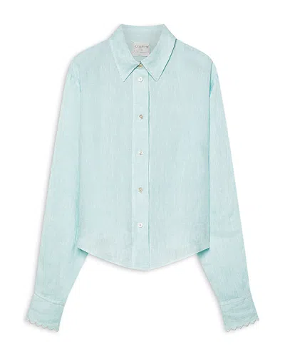 Forte Forte Forte_forte Linen Gauze Embroidered Shirt In Green