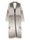 Forte Forte Textured Longline Coat Featuring Side Slits In Gray