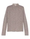 Forte Forte Textured Long Sleeve Mock Neck Sweater In Multi