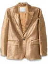 Forte Forte Wool Cloth Jacket Contrasting Velvet Rever In Gold