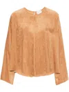 Forte Forte Corduroy Round-neck Blouse In Yellow & Orange
