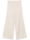 Forte Forte Viscose Wool Slub Flat Front Pants In Brown