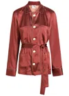 Forte Forte Forte_forte Metallic Satin Shirt Jacket In Brown