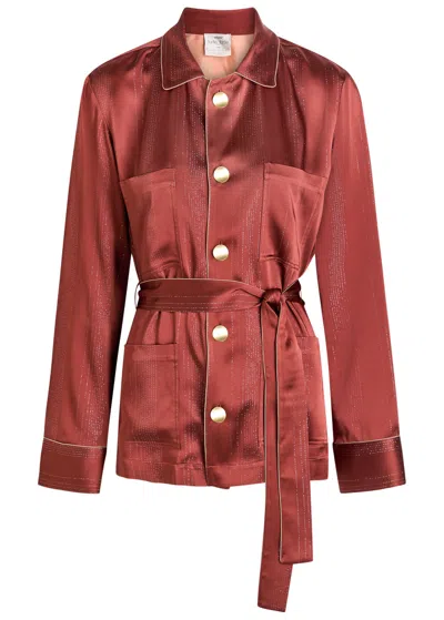 Forte Forte Forte_forte Metallic Satin Shirt Jacket In Brown