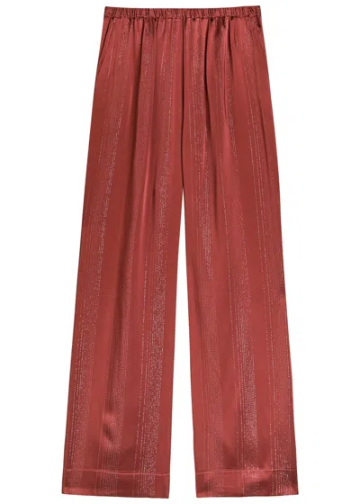 Forte Forte Forte_forte Metallic Satin Trousers In Burgundy