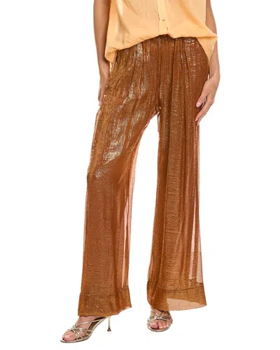 Forte Forte Forte_forte Metallic Silk-blend Pant In Brown