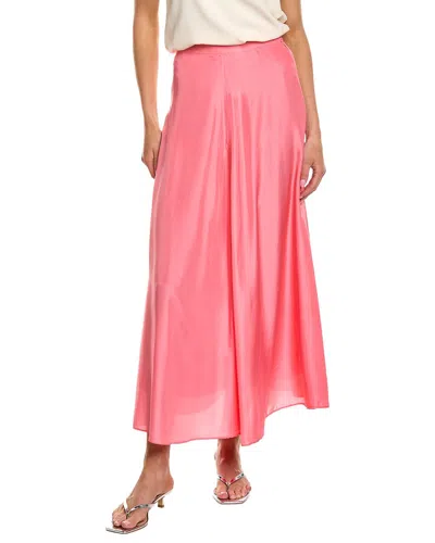 Forte Forte A-line Silk Midi Skirt In Pink