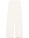 Forte Forte Viscose Wool Slub Flat Front Pants In Beige