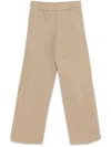 Forte Forte Cotton High Waisted Trousers In Beige