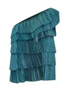 Forte Forte One-shoulder Top In Smeraldo In Blue