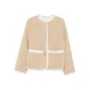 Forte Forte Textured Fabric Jacket Gold-tone Buttons In Brown