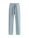 Forte Forte Linen Drawstring Pants With Floral Embroidery And Relaxed Fit