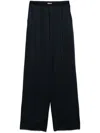 Forte Forte Dark Blue Straight Leg Trousers In Abisso