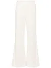 Forte Forte Fine-ribbed Wide-leg Trousers In Beige