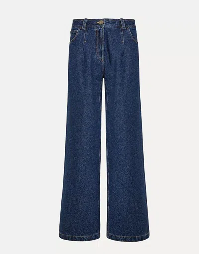 Forte Forte Belt-loop Jeans In Navy