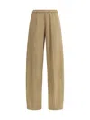 Forte Forte Elastic Waistband Cargo Pants In Beige
