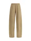 Forte Forte Elastic Waistband Cargo Pants In Beige