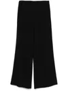 Forte Forte Straight Leg Trousers Elastic Waistband In Black