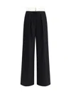Forte Forte Sartorial High-waisted Pinstripe Wool-blend Trousers In Black